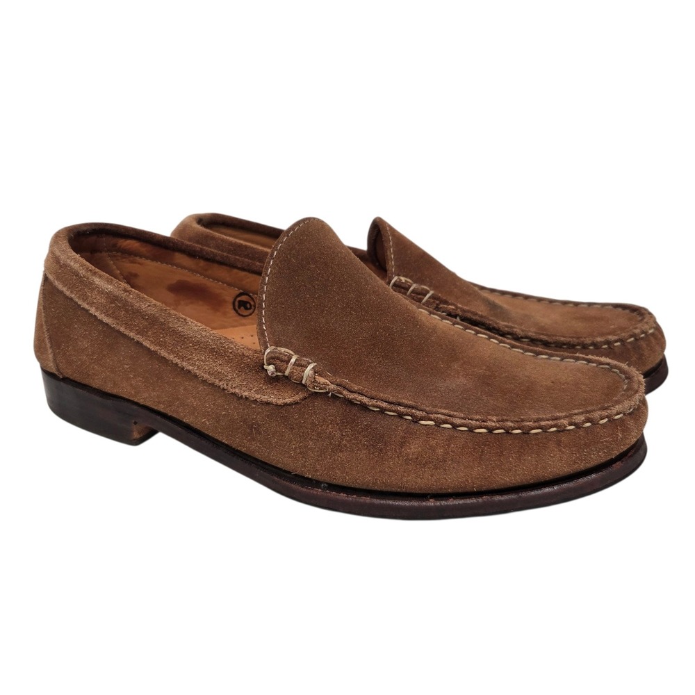 Allen Edmonds Keene Loafers Mens 8.5 D Brown Suede Moc Toe Slip On Shoes 3403